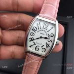 High Quality Franck Muller-FM Curvex Pink Leather Watch Best Replica
